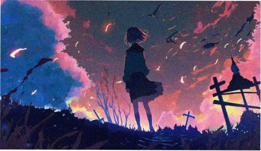 动漫手绘原创线稿《雨巷邮差》角色设定页